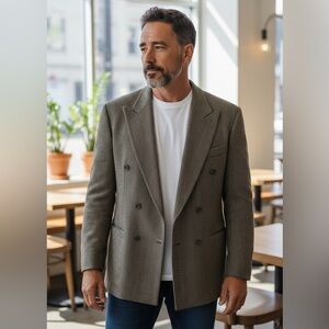 Giorgio Armani Charcoal Double-Breasted Blazer